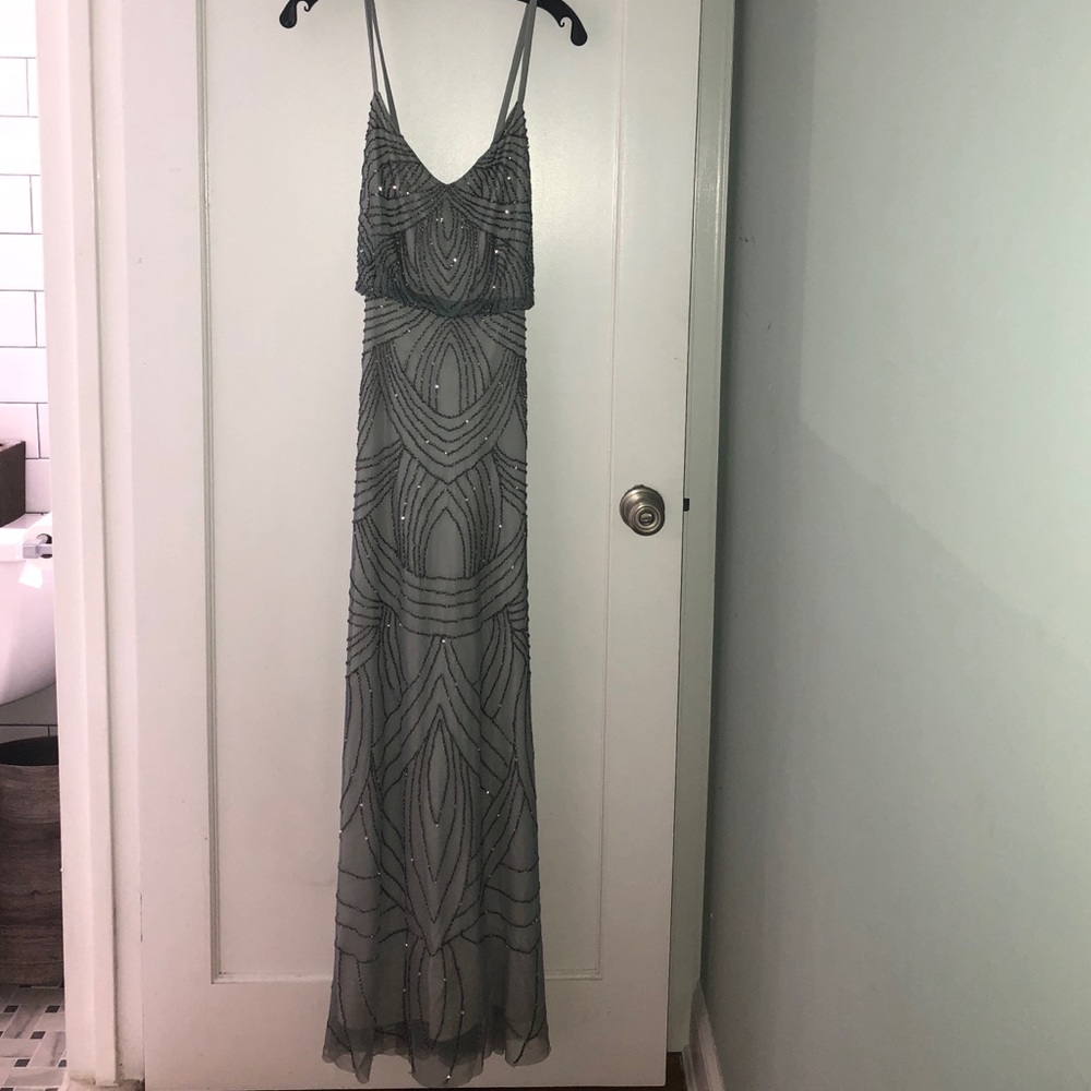 Adrianna Papell Beaded Blouson Gown